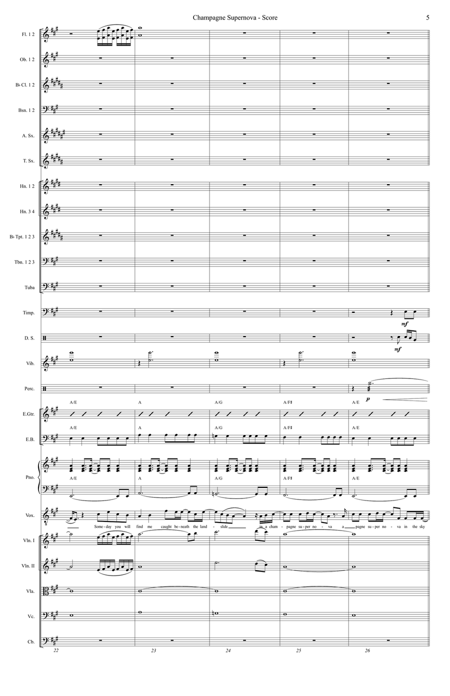 Champagne Supernova Champagne Supernova Full Orchestra scores gallery preview page 5