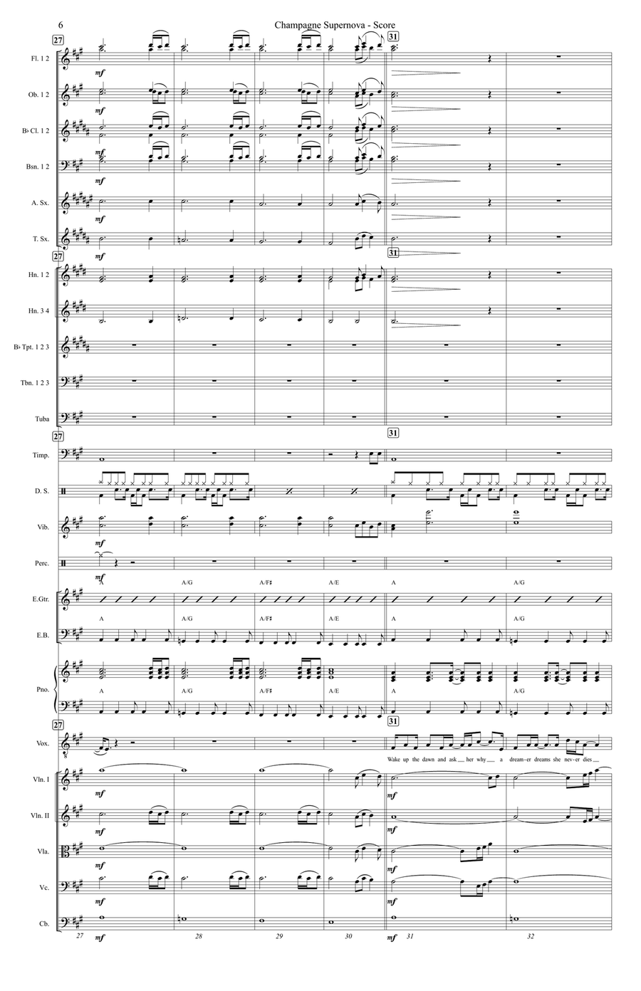 Champagne Supernova Champagne Supernova Full Orchestra scores gallery preview page 6