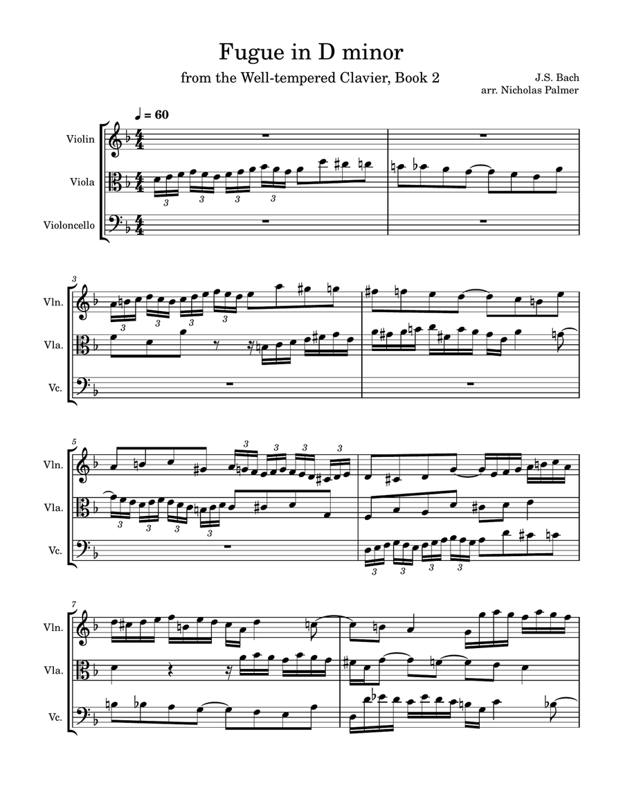 Fugue in D minor String Trio scores gallery preview page 2