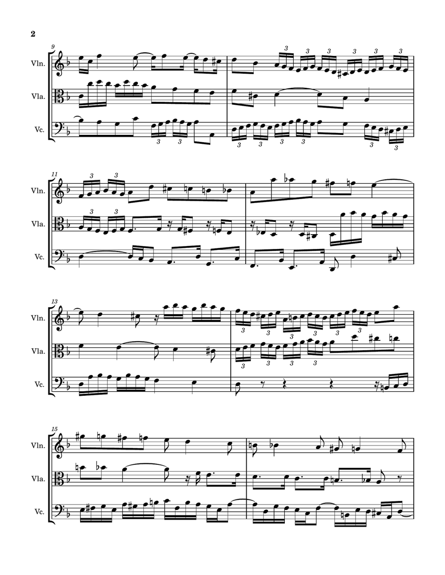Fugue in D minor String Trio scores gallery preview page 3