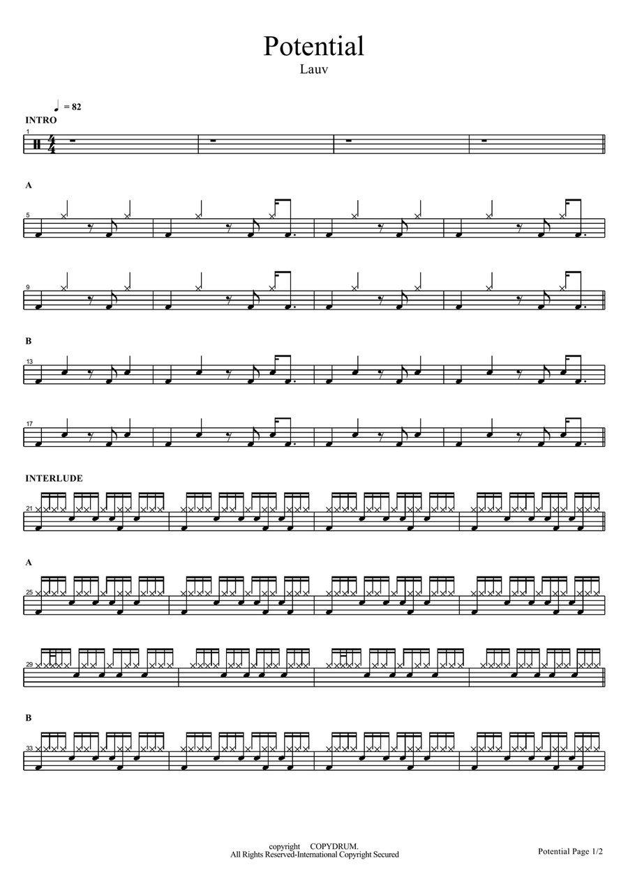 Potential Potential Drum Set scores gallery preview page 1