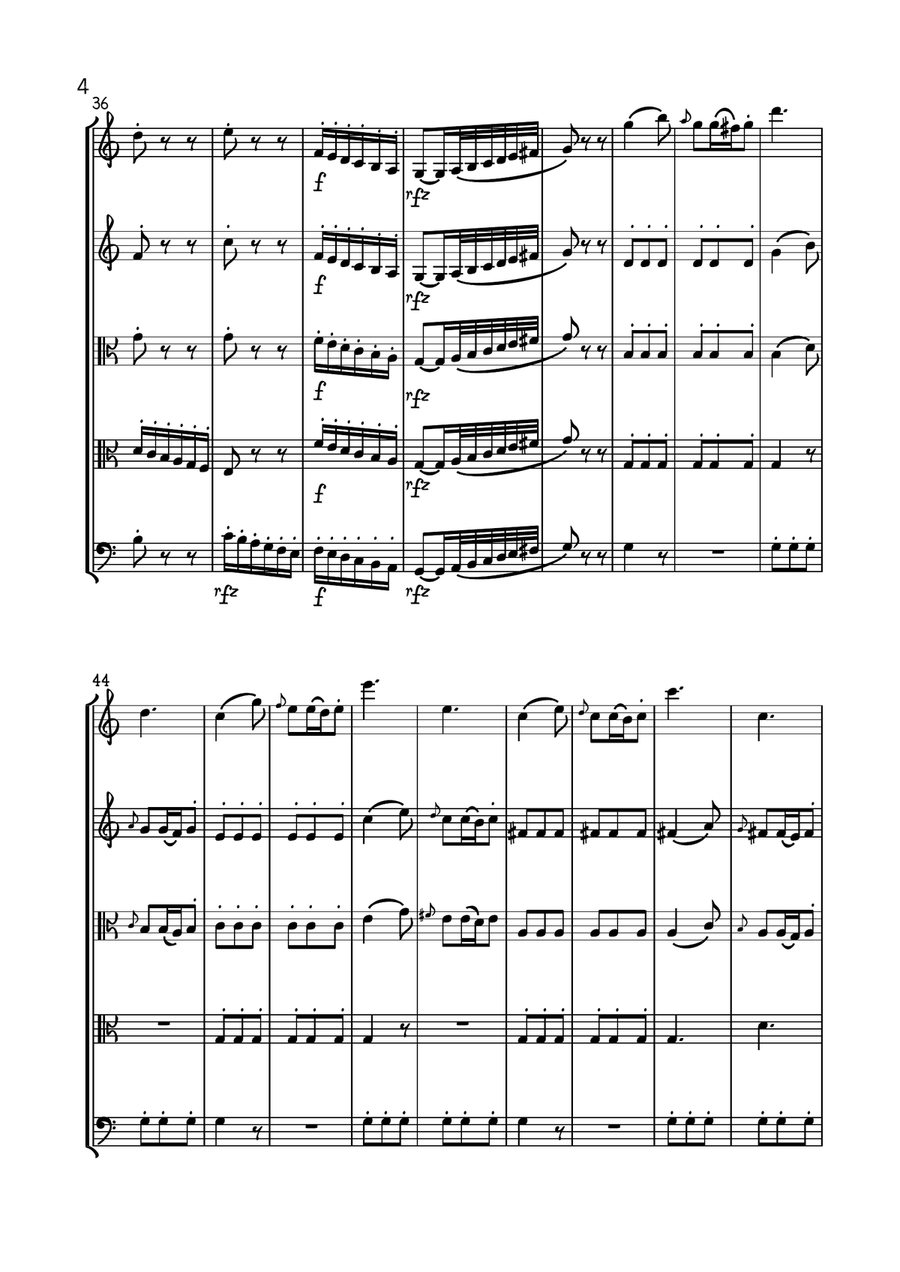 String Quintet in C Major, MH 187 String Orchestra scores gallery preview page 5