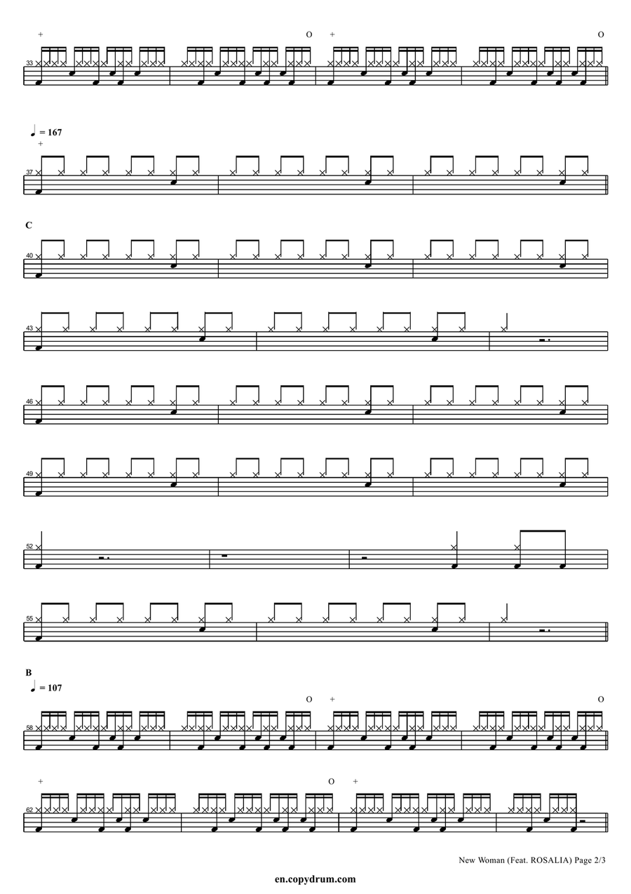 New Woman Feat. Rosalia New Woman Feat. Rosalia Drum Set scores gallery preview page 2