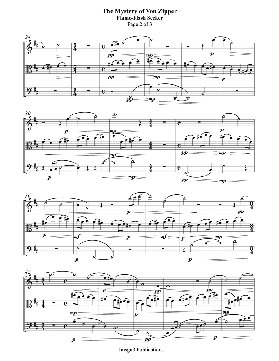 Guthrie: The Mystery of Von Zipper for String Trio String Trio scores gallery preview page 2
