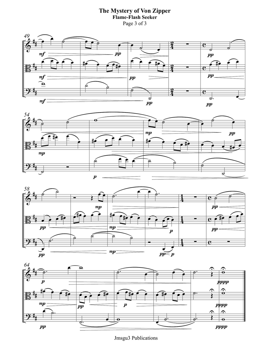 Guthrie: The Mystery of Von Zipper for String Trio String Trio scores gallery preview page 3