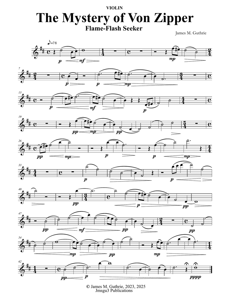 Guthrie: The Mystery of Von Zipper for String Trio String Trio scores gallery preview page 4
