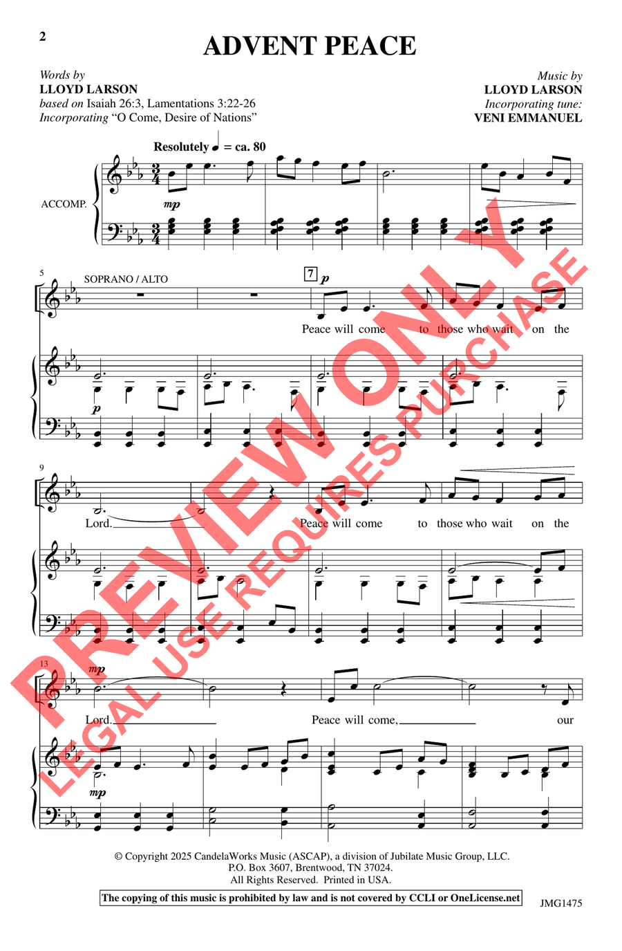 Advent Peace - Orchestration 4-Part scores gallery preview page 2