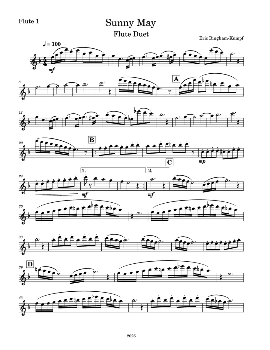 Sunny May Sunny May Flute Duet scores gallery preview page 5