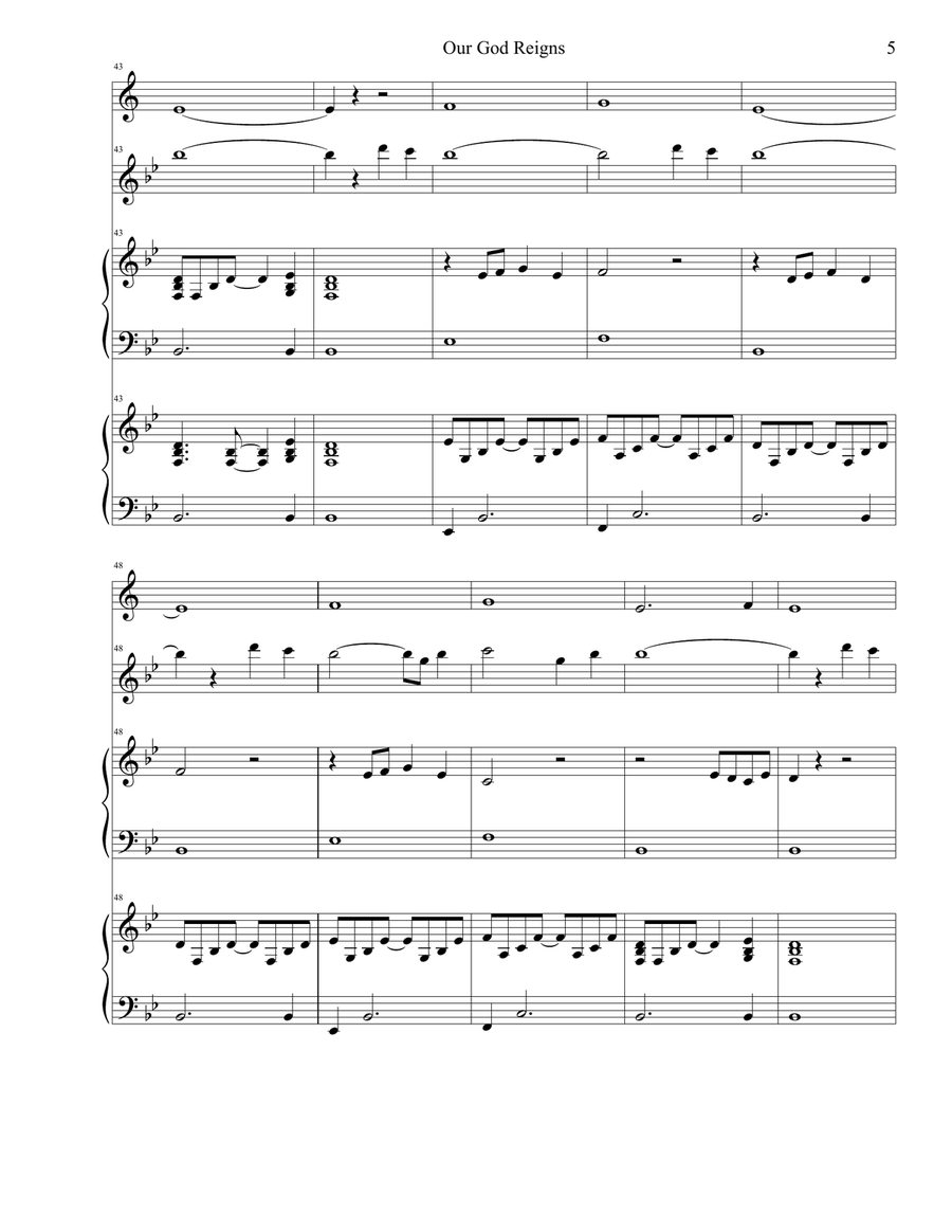 Our God Reigns Our God Reigns Woodwind Duet scores gallery preview page 5