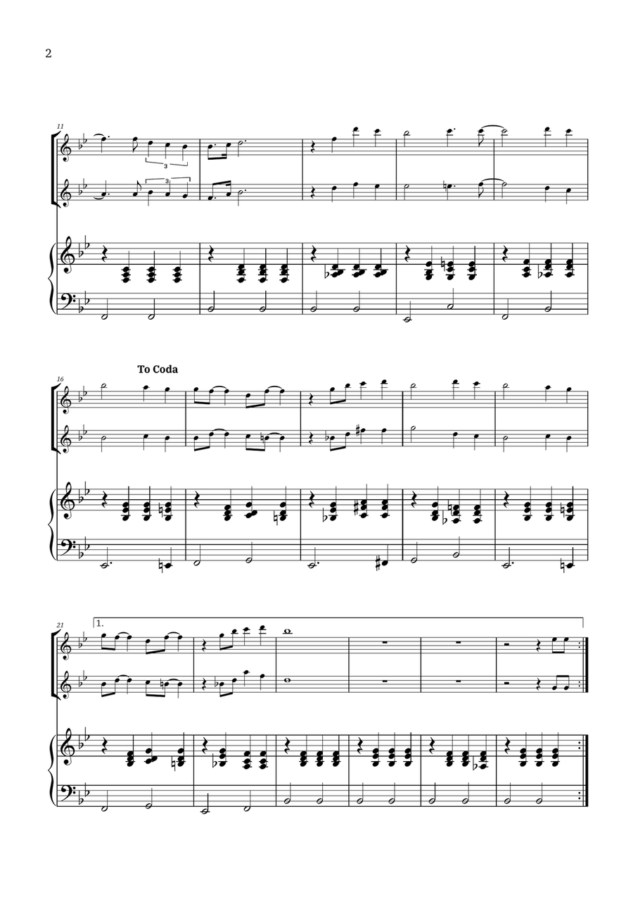 Bridge Over Troubled Water Woodwind Duet scores gallery preview page 2