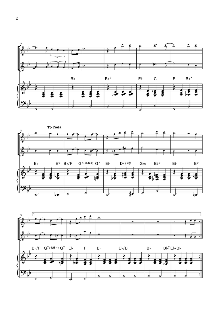 Bridge Over Troubled Water Woodwind Duet scores gallery preview page 2