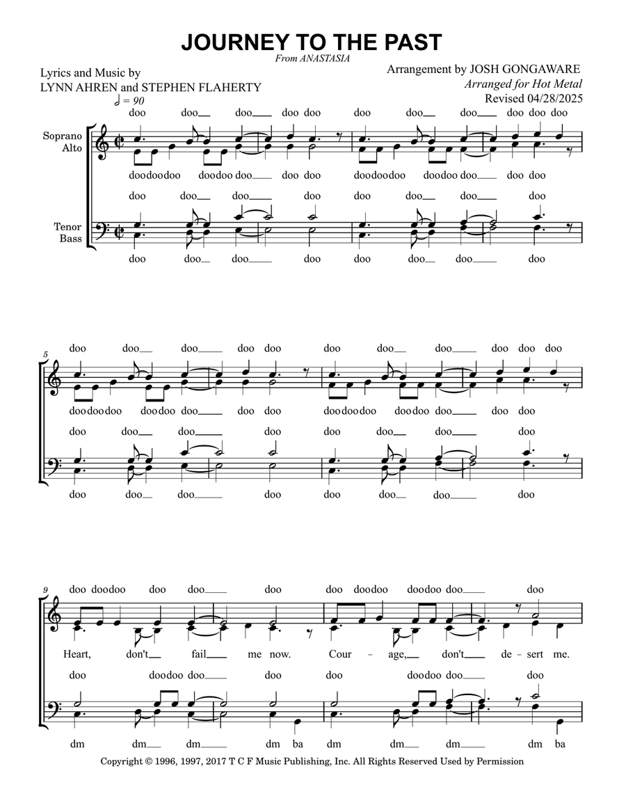 Journey To The Past Journey To The Past 4-Part scores gallery preview page 1
