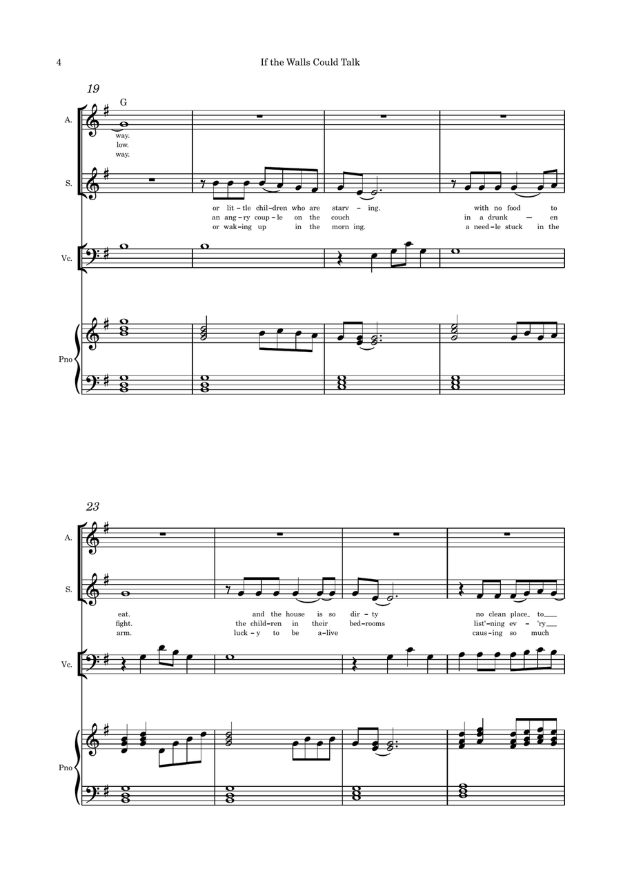 If the Walls Could Talk (song) duet cello and piano Small Ensemble scores gallery preview page 4