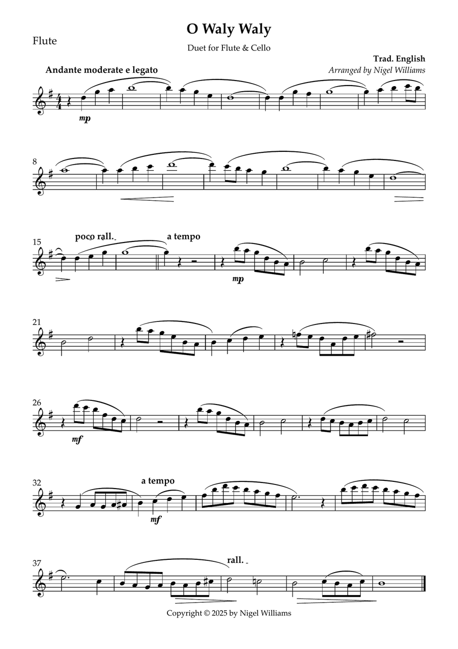 O Waly Waly Flute scores gallery preview page 1