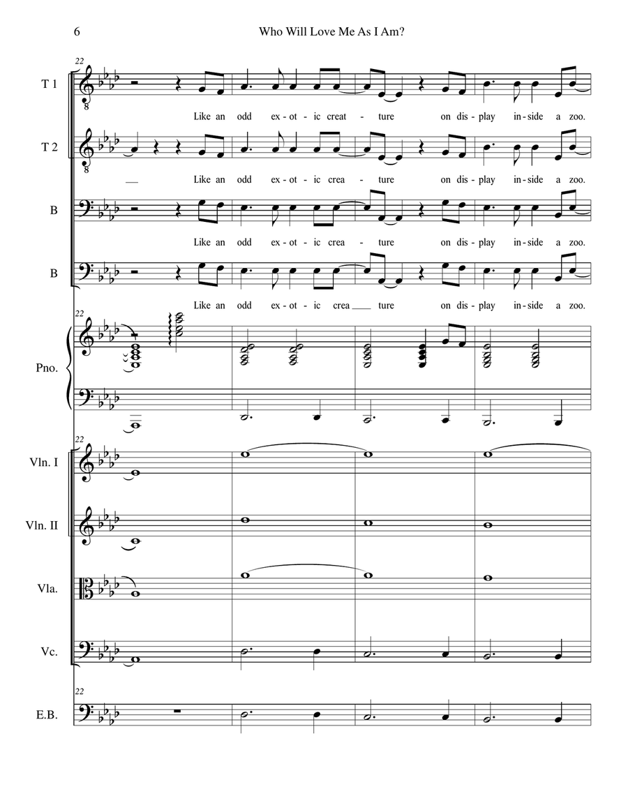 Who Will Love Me As I Am? String Orchestra scores gallery preview page 6