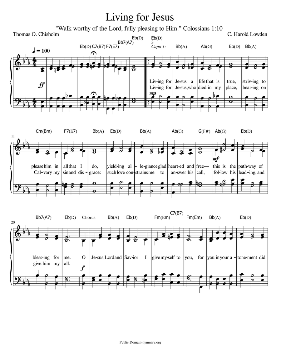 Living for Jesus Living for Jesus A Cappella scores gallery preview page 1