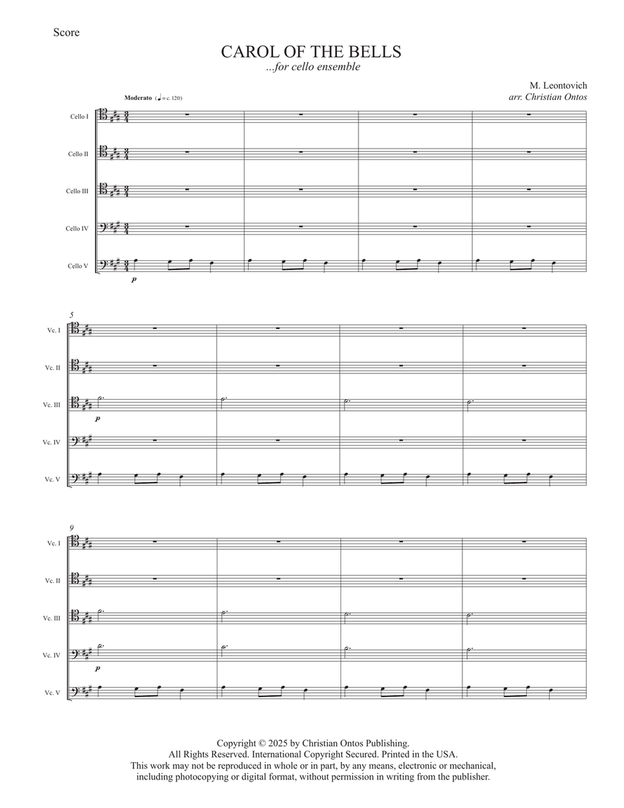 CAROL OF THE BELLS CAROL OF THE BELLS Chamber Music scores gallery preview page 1