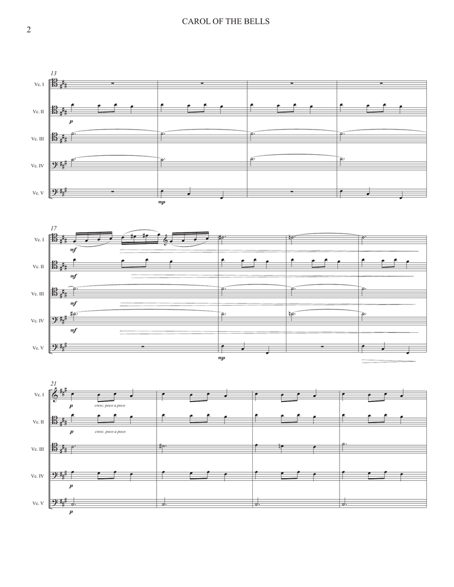 CAROL OF THE BELLS CAROL OF THE BELLS Chamber Music scores gallery preview page 2