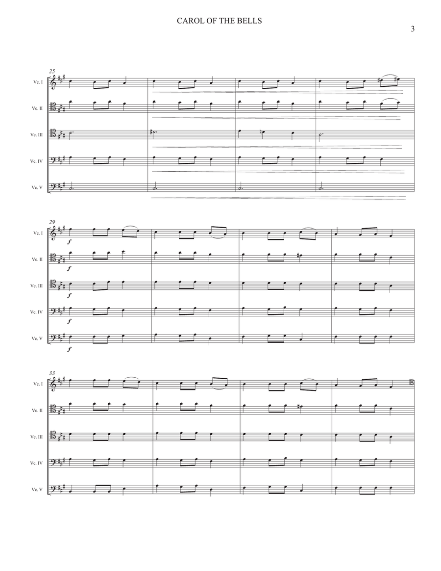 CAROL OF THE BELLS CAROL OF THE BELLS Chamber Music scores gallery preview page 3
