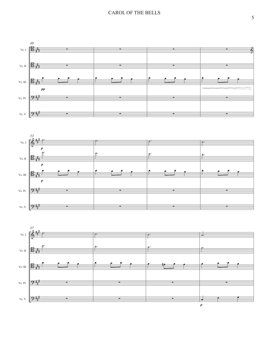 CAROL OF THE BELLS CAROL OF THE BELLS Chamber Music scores gallery preview page 5
