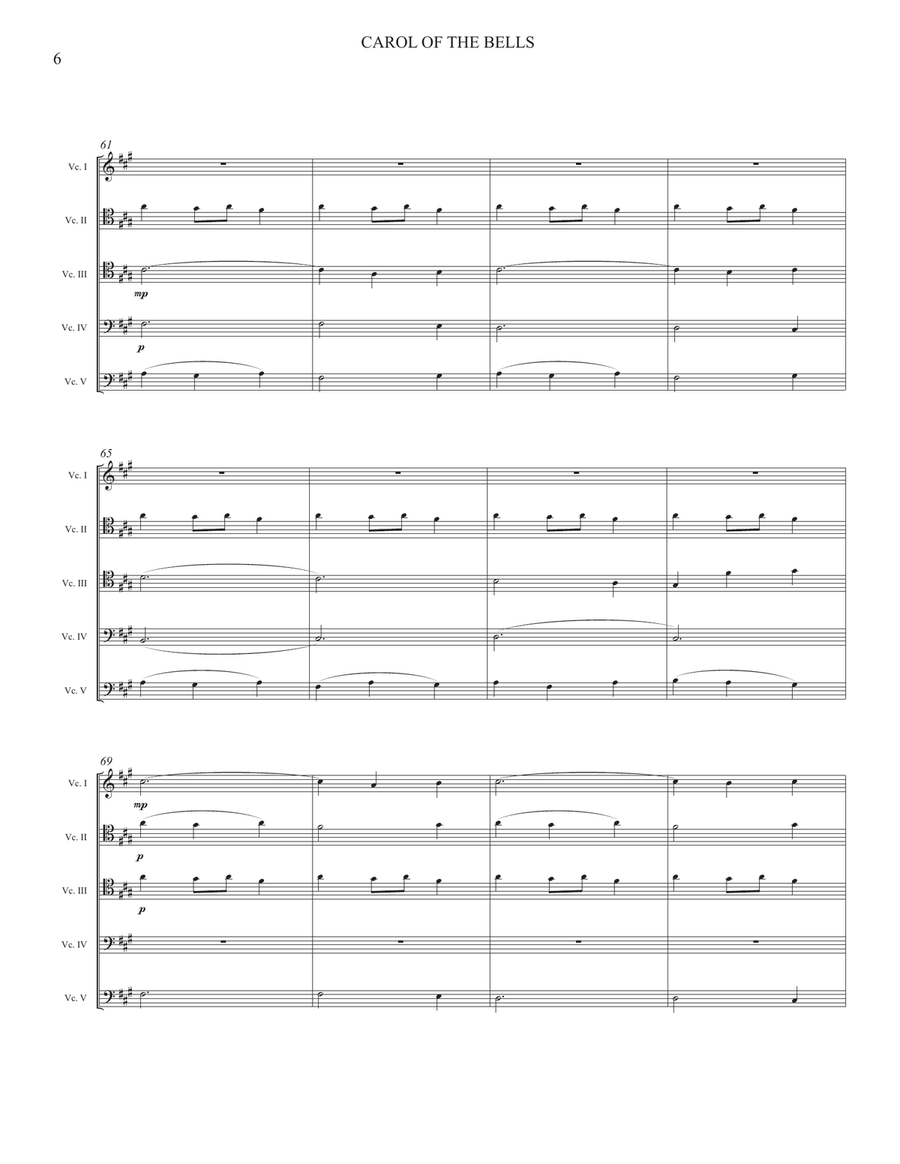 CAROL OF THE BELLS CAROL OF THE BELLS Chamber Music scores gallery preview page 6