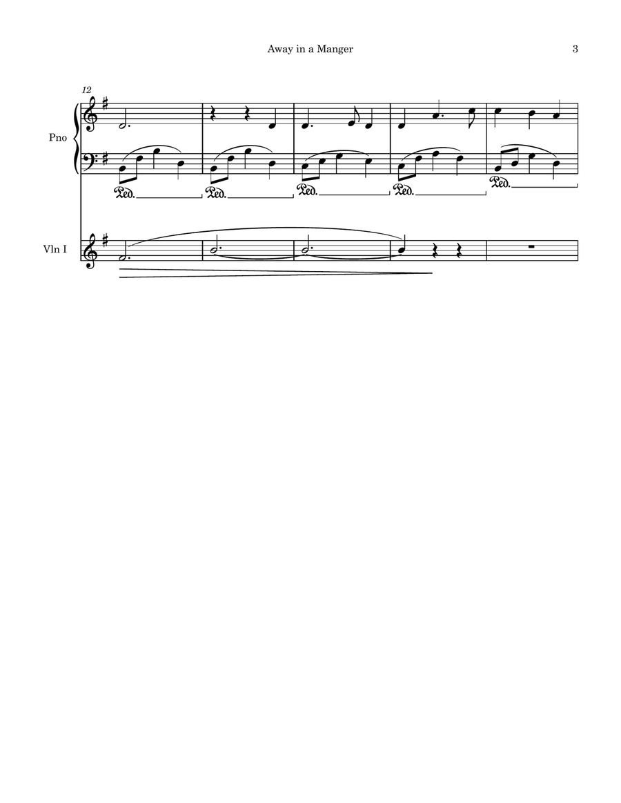 Away in a Manger for Piano, Oboe, Harp & String (Violins 1&2, Violas, Celli, Bass) Chamber Orchestra scores gallery preview page 3