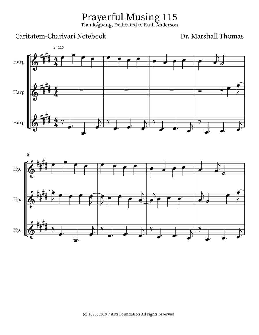 Prayerful Musing 115 Prayerful Musing 115 Small Ensemble scores gallery preview page 1