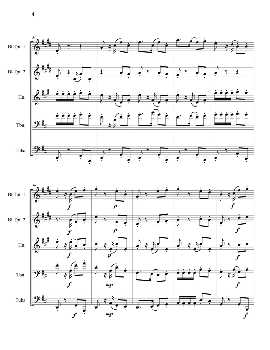 Habanera from Carmen Habanera from Carmen Brass Quintet scores gallery preview page 4