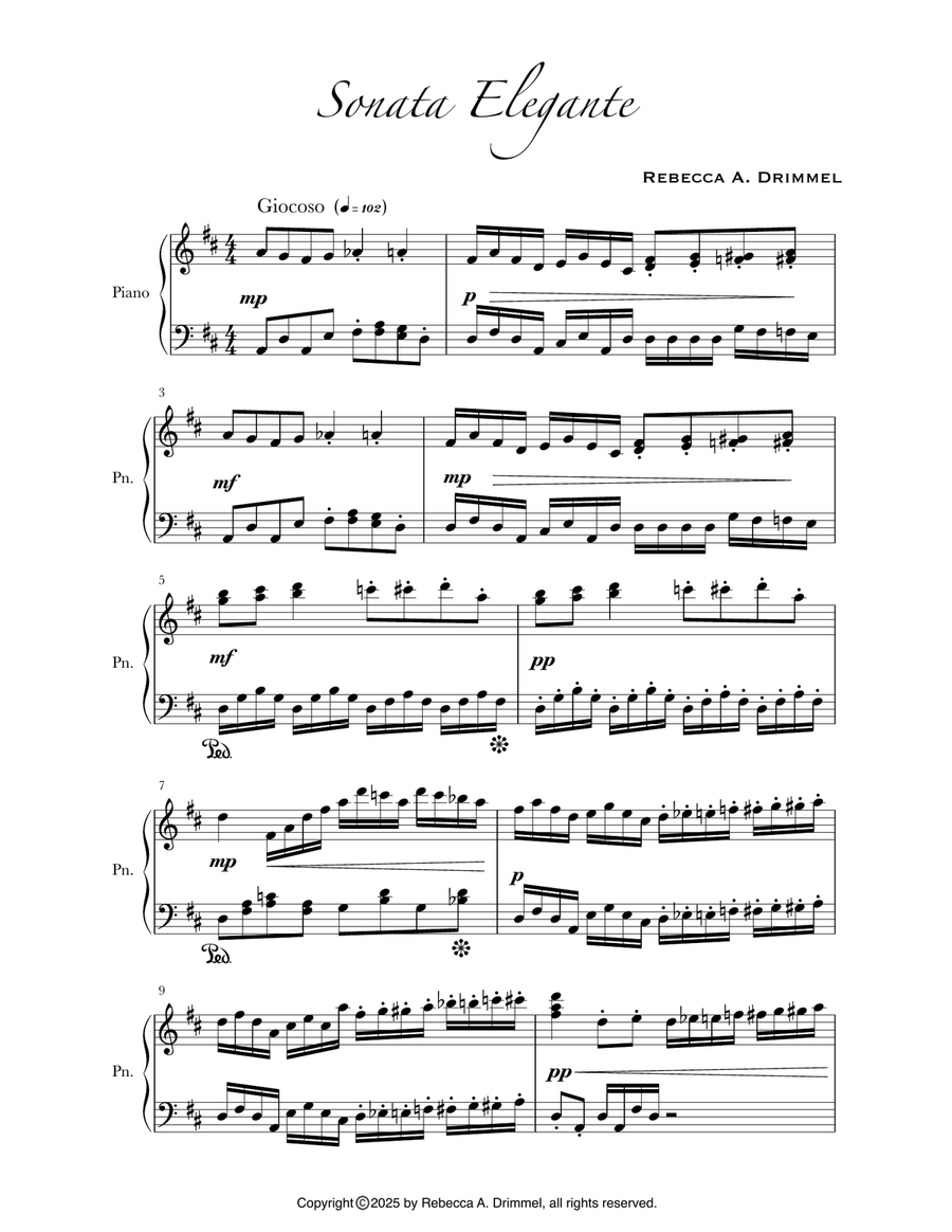 Sonata Elegante Sonata Elegante Piano Solo scores gallery preview page 1