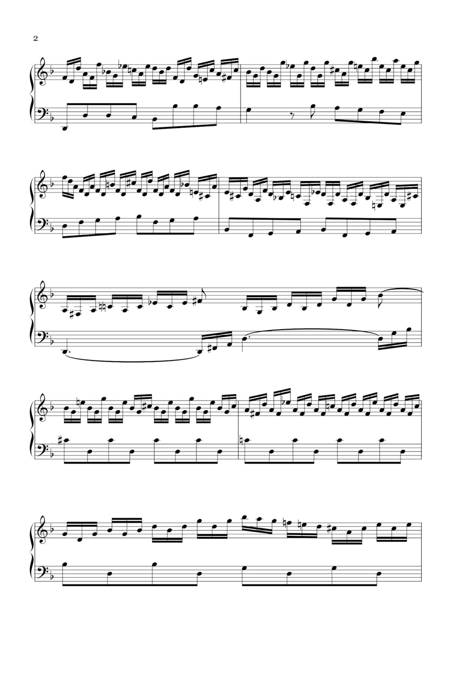 Preludio Ⅵ BWV851 - Johann Sebastian Bach Piano Solo scores gallery preview page 2
