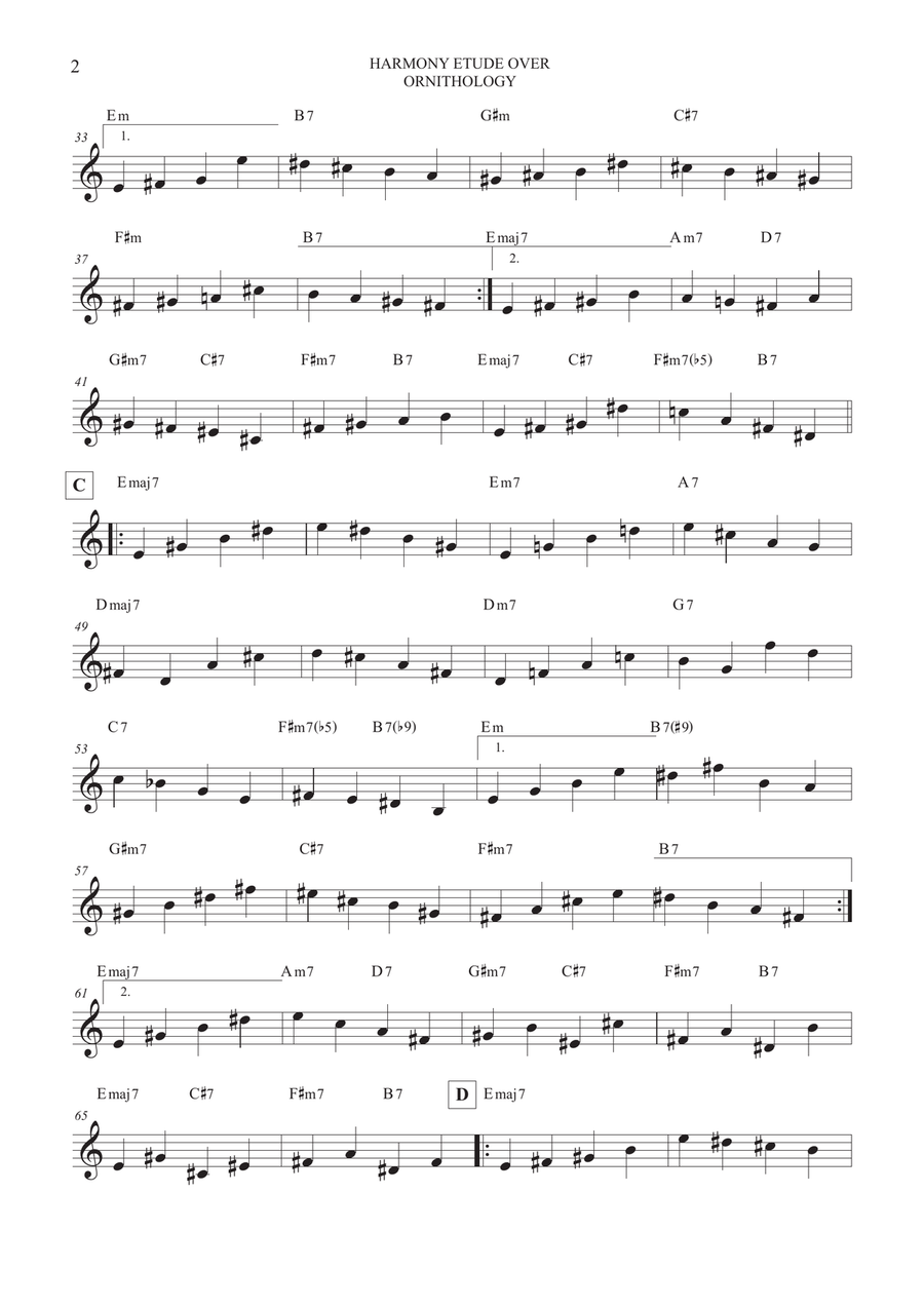 Harmony Etude Over Ornithology Piano scores gallery preview page 2