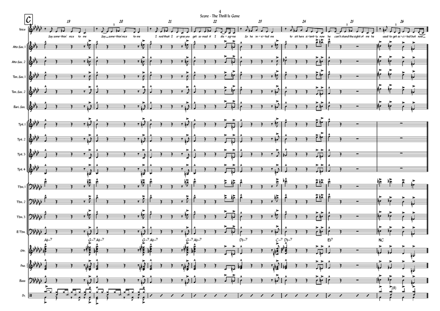 The Thrill Is Gone. The Thrill Is Gone. Jazz Ensemble scores gallery preview page 4