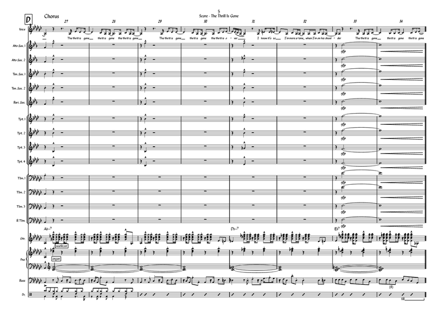 The Thrill Is Gone. The Thrill Is Gone. Jazz Ensemble scores gallery preview page 5
