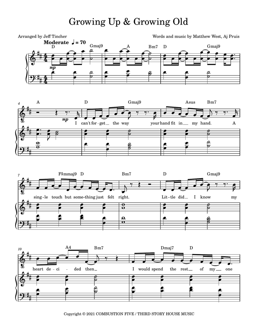 Growing Up & Growing Old Growing Up & Growing Old Piano, Vocal scores gallery preview page 2