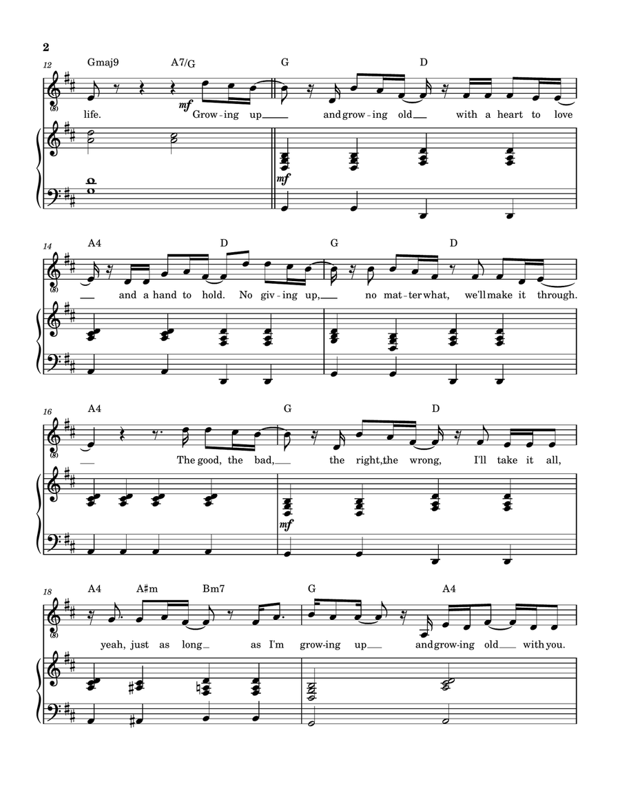 Growing Up & Growing Old Growing Up & Growing Old Piano, Vocal scores gallery preview page 3