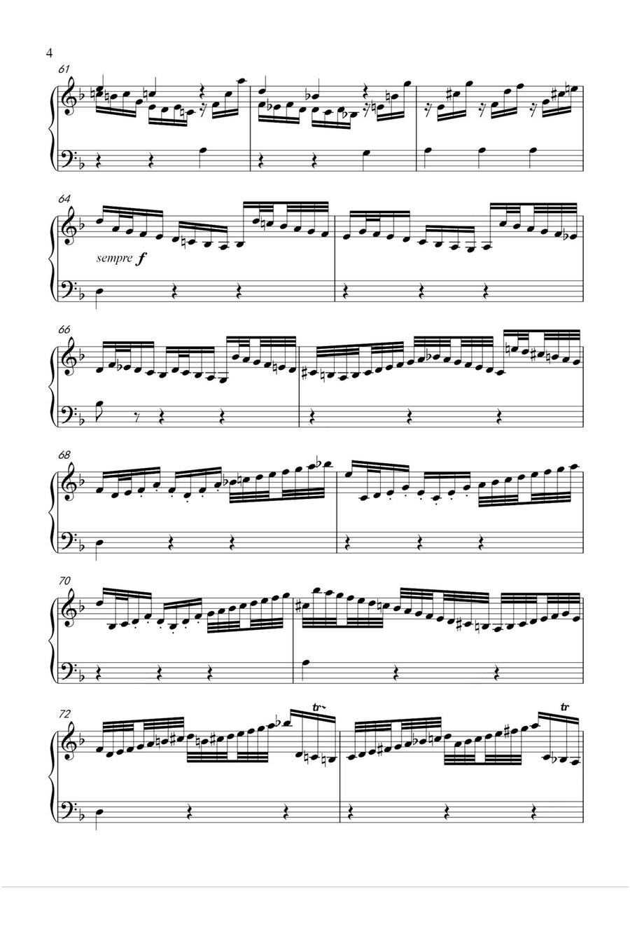 Chaconne BWV 1004 - Johann Sebastian Bach Piano Solo scores gallery preview page 4