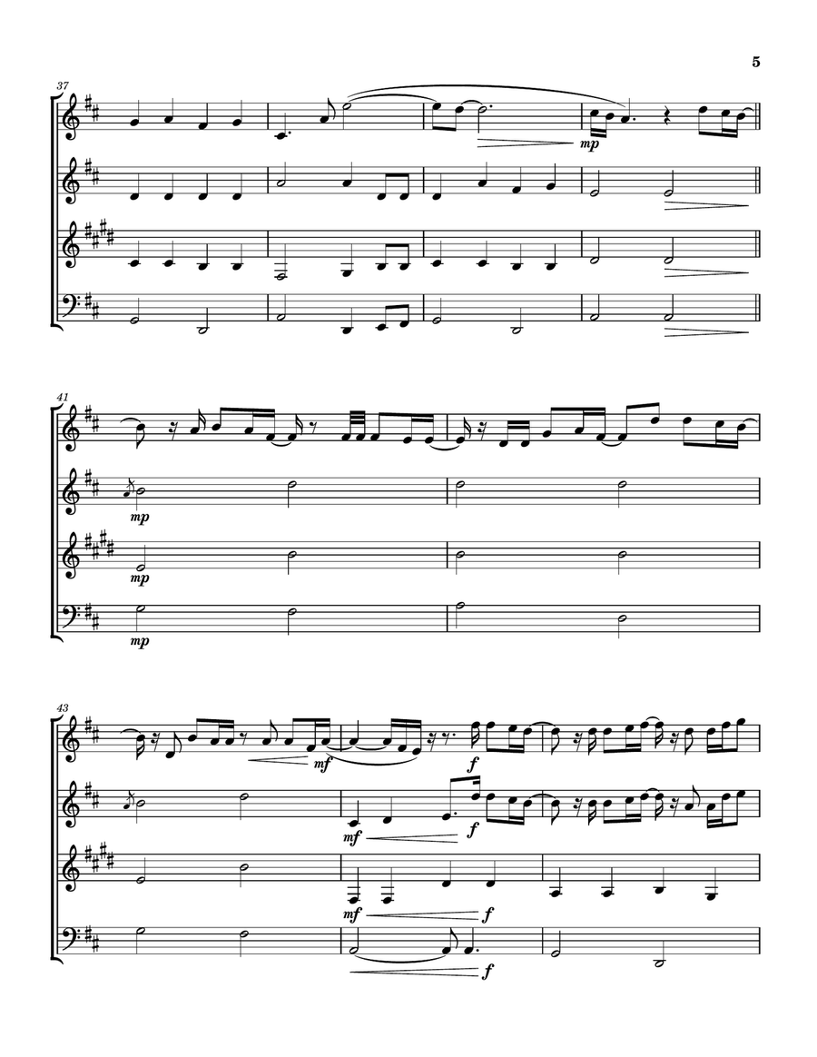 Growing Up & Growing Old Woodwind Quartet scores gallery preview page 6