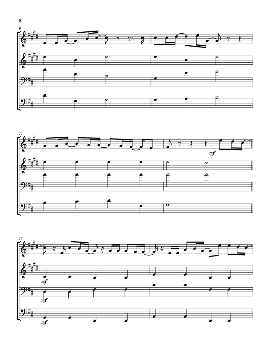 Growing Up & Growing Old Brass Quartet scores gallery preview page 3