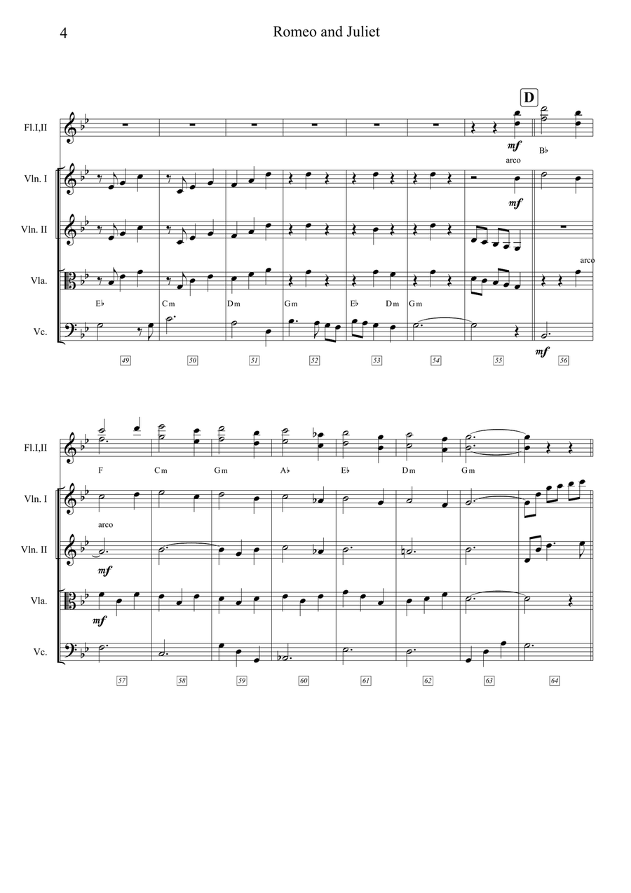 A Time For Us (Love Theme) Small Ensemble scores gallery preview page 4