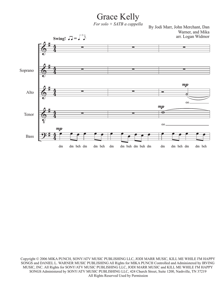 Grace Kelly Grace Kelly 4-Part scores gallery preview page 1