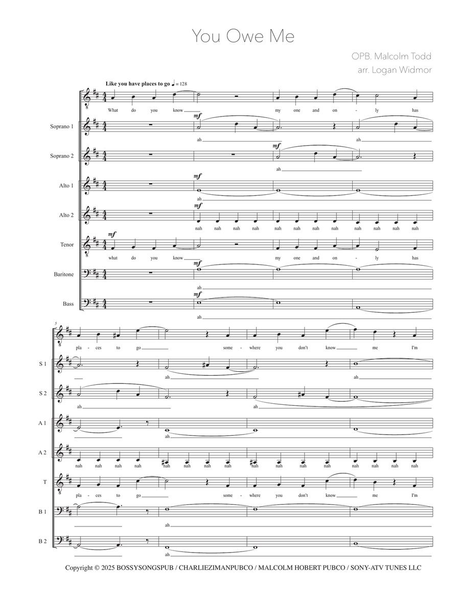 You Owe Me You Owe Me Divisi scores gallery preview page 1