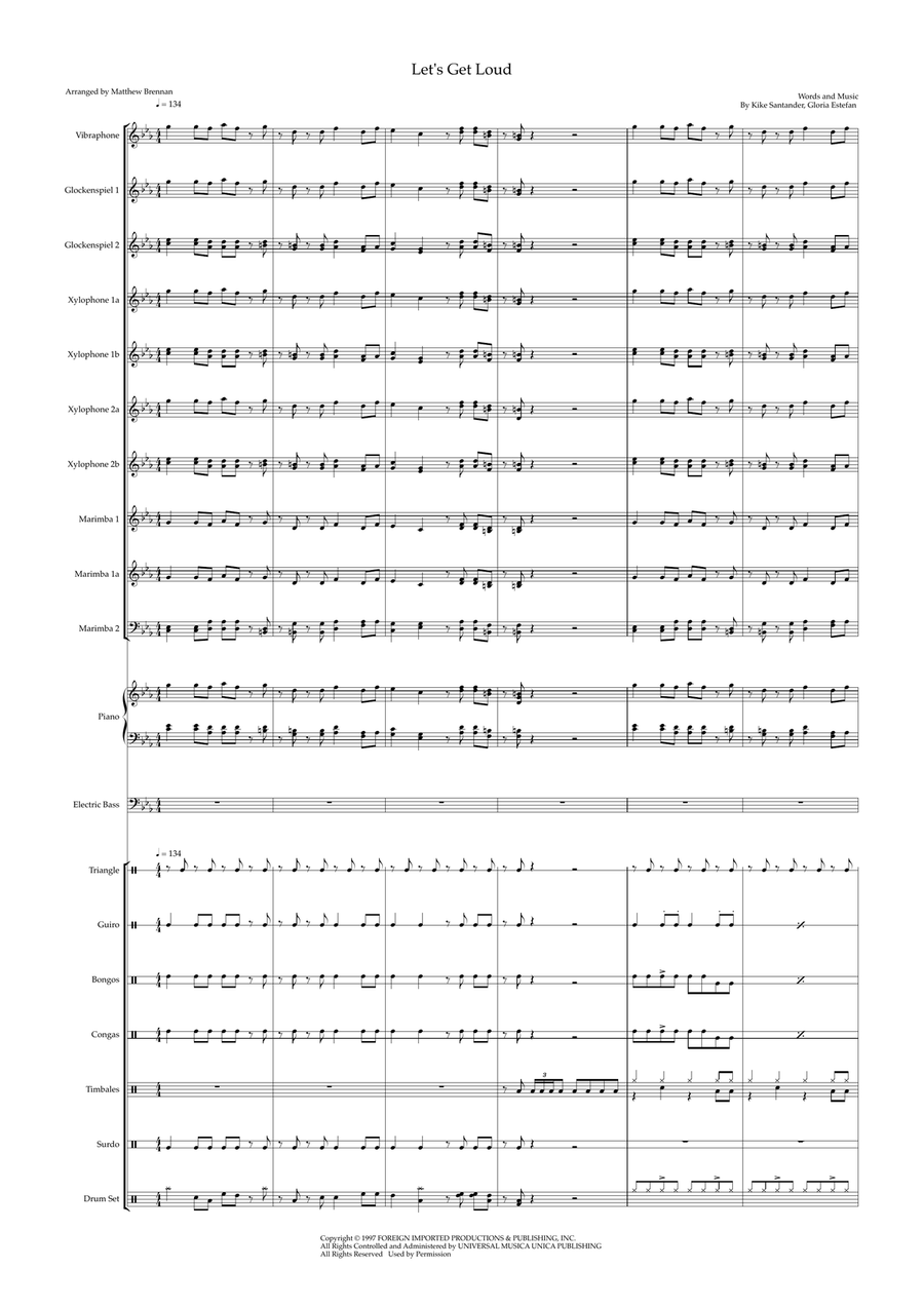Let's Get Loud Let's Get Loud Percussion Ensemble scores gallery preview page 1