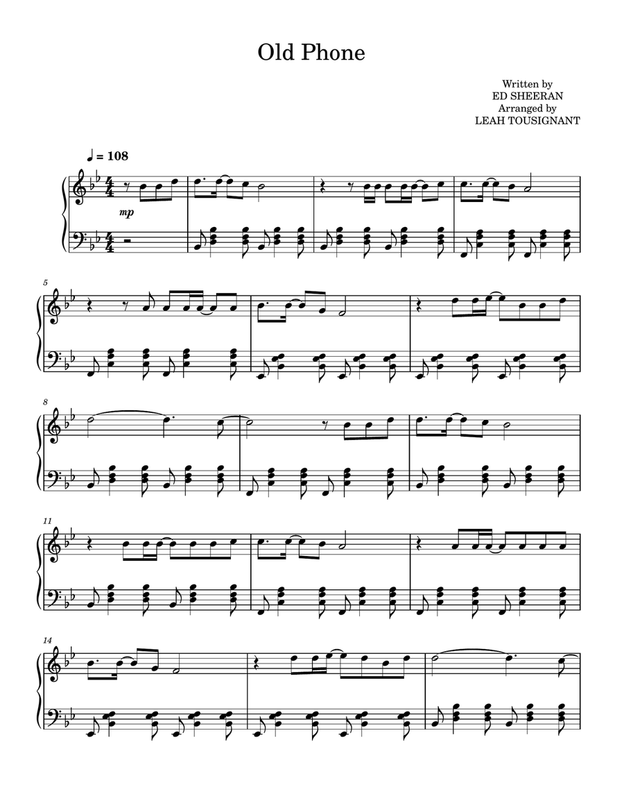 Old Phone Old Phone Piano Solo scores gallery preview page 2