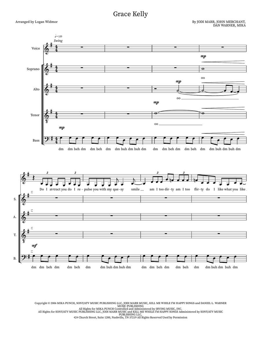 Grace Kelly Grace Kelly 4-Part scores gallery preview page 1