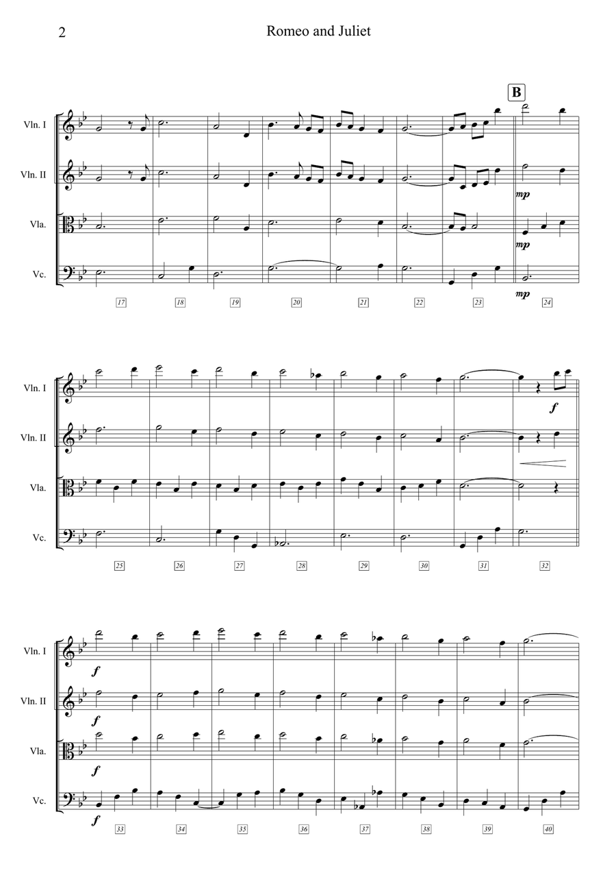 A Time For Us (Love Theme) String Quartet scores gallery preview page 2