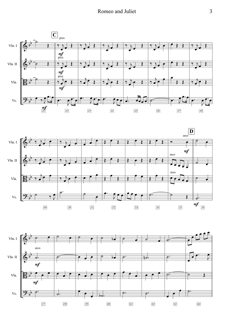 A Time For Us (Love Theme) String Quartet scores gallery preview page 3