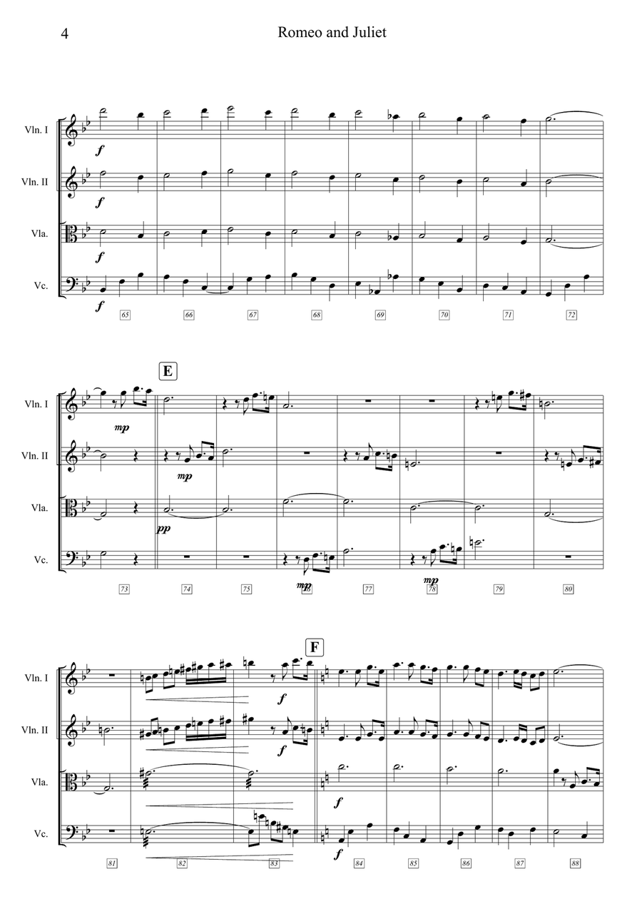 A Time For Us (Love Theme) String Quartet scores gallery preview page 4