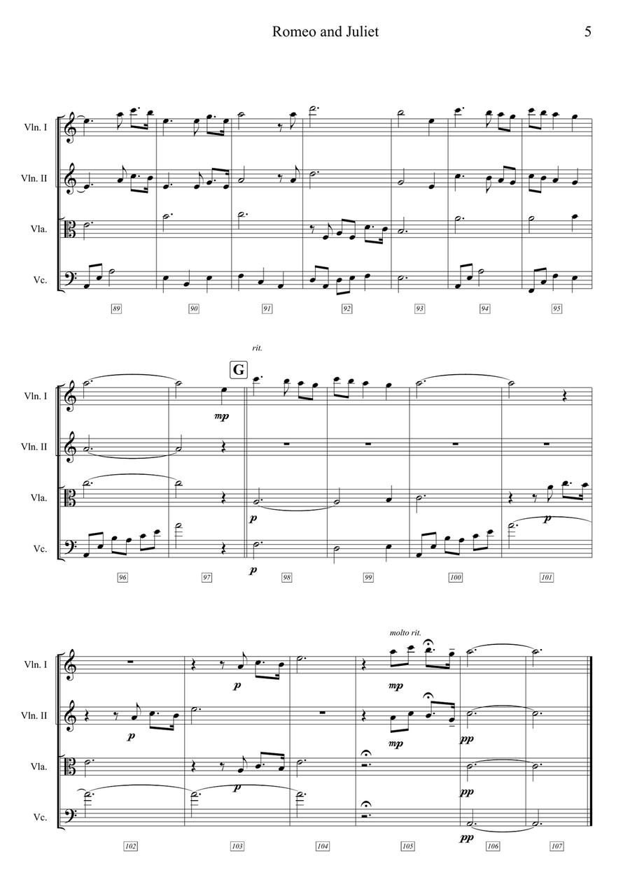 A Time For Us (Love Theme) String Quartet scores gallery preview page 5