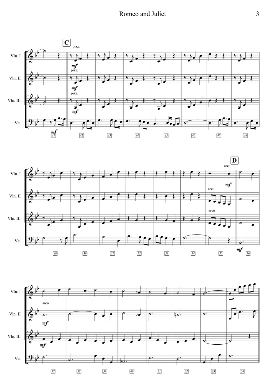 A Time For Us (Love Theme) String Quartet scores gallery preview page 3