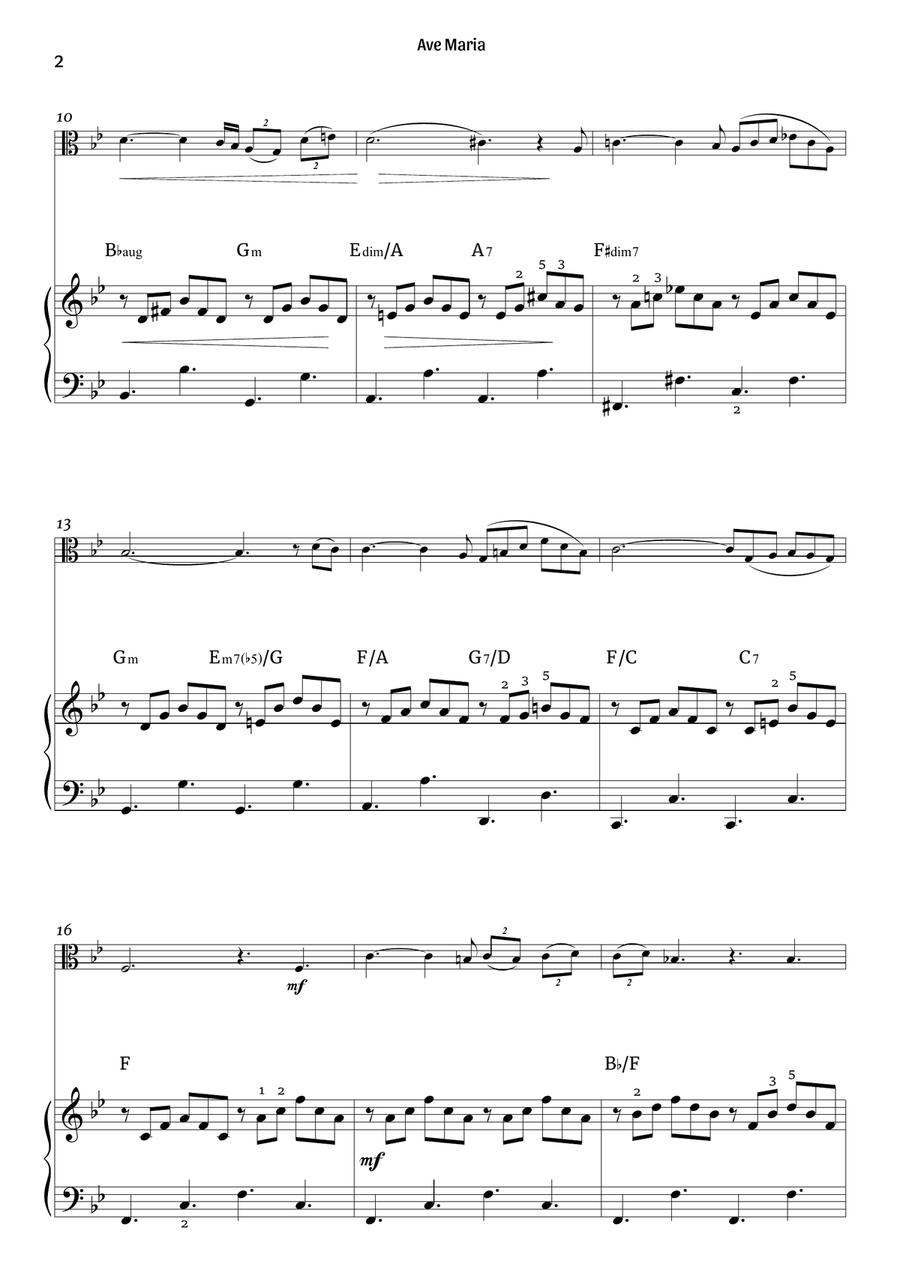Ave Maria (viola and piano) Piano scores gallery preview page 2